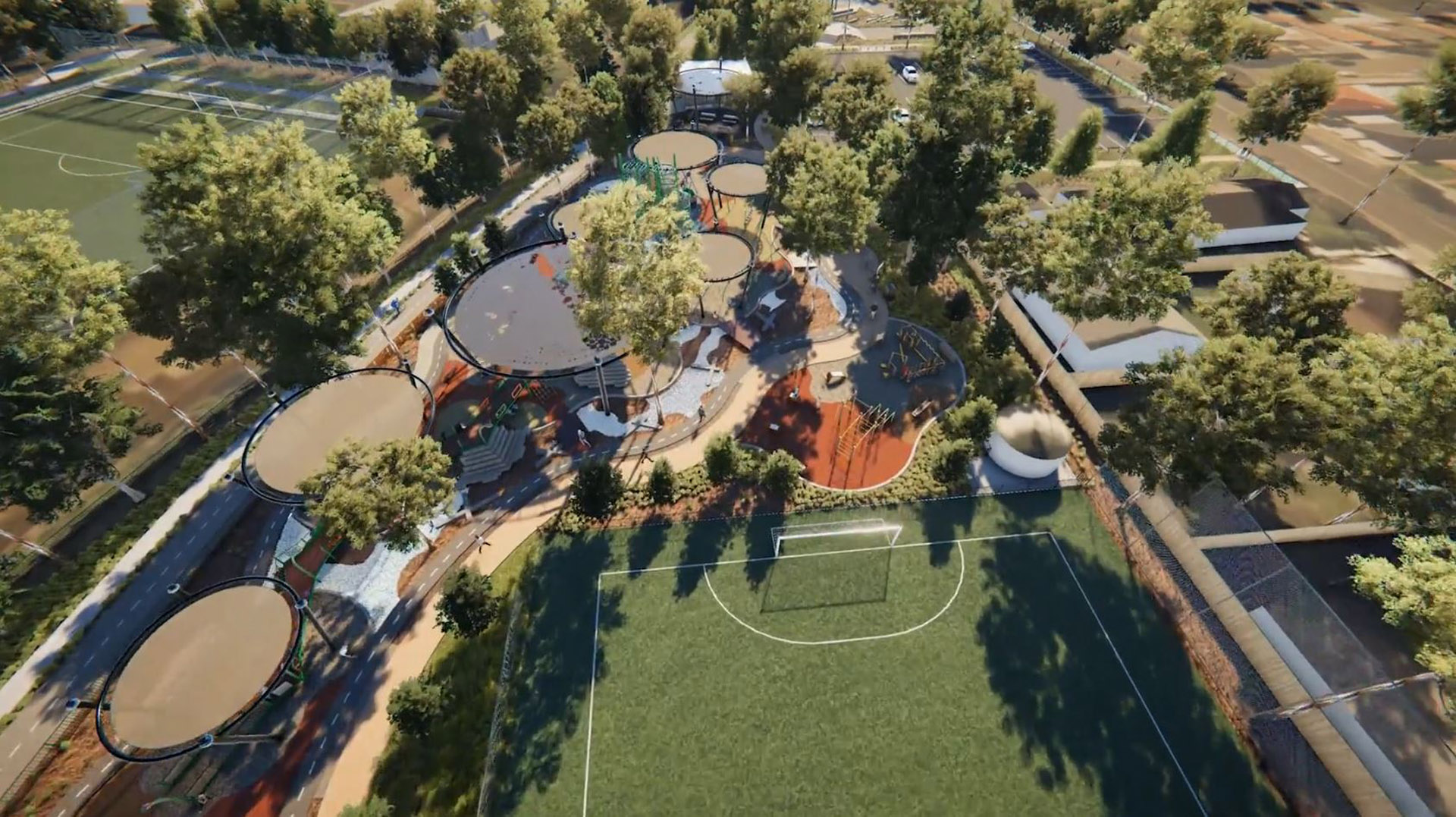 Aerial render of structures (photo courtesy of NSW Government)